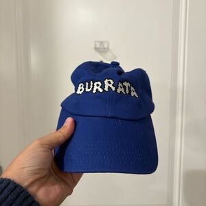 Unisex Blue Baseball Cap with Burrata Embroidery